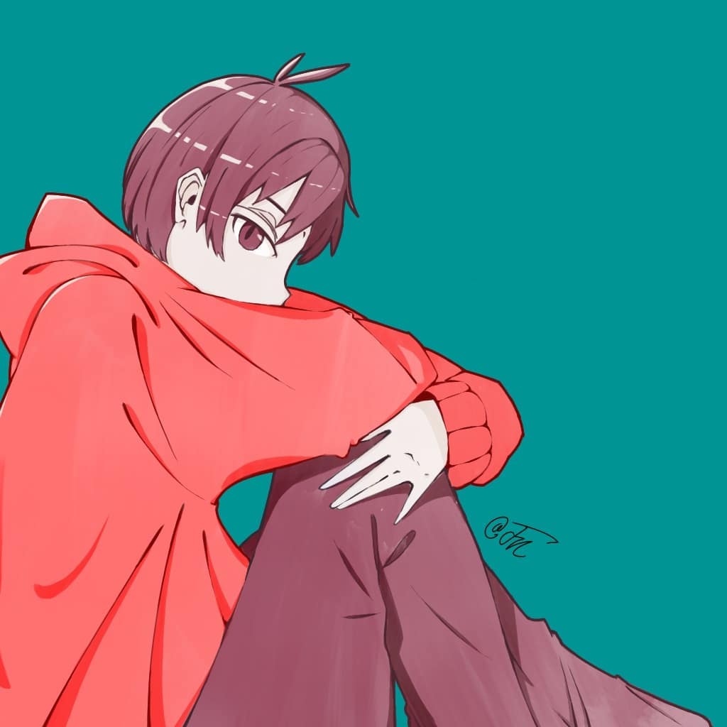 Boy sitting down